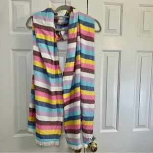 NWT Gap Colotful Stripe Fringe Edge Blanket Scarf